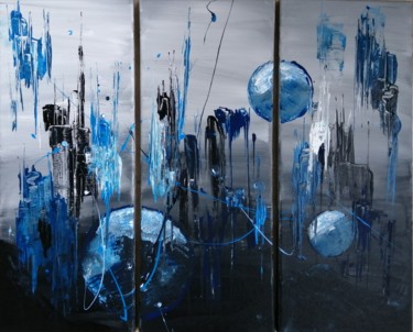 Peinture intitulée "Planetes" par M Mast (MMast), Œuvre d'art originale, Acrylique