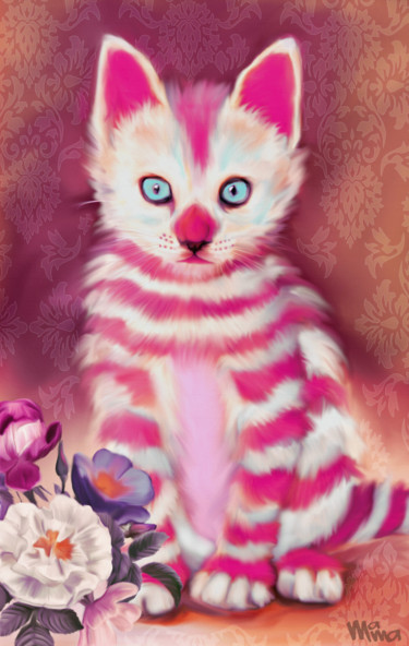 Arts numériques intitulée "Sweet Kitten" par Maria Mata, Œuvre d'art originale, Peinture numérique