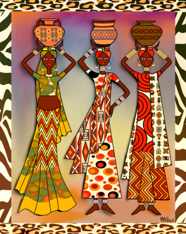 Digital illustration Africa 1 Digitale Künste mit dem Titel "Digital illustratio…" von Maria Mata, Original-Kunstwerk, Digitale Malerei