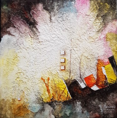 Картина под названием "tranquille" - Mariame Larour, Подлинное произведение искусства, Акрил Установлен на Деревянная рама д…