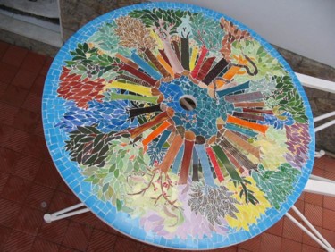 Design intitulada "Tampo de mesa - Tic…" por Maria Neide Paiva, Obras de arte originais