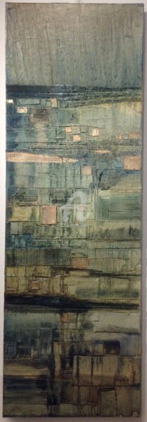 VILLE ARGENTEE Peinture intitulée "VILLE ARGENTEE" par Mariam Safi, Œuvre d'art originale, Huile