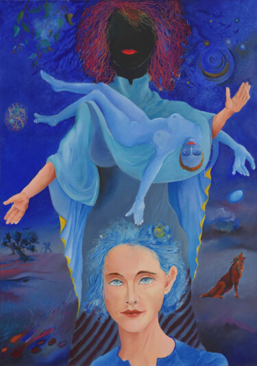Pintura intitulada "Königin der Nacht" por Marian Czura, Obras de arte originais, Óleo