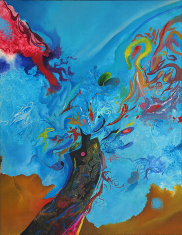 Malerei mit dem Titel "BLUE RHAPSODY 4" von Marian Czura, Original-Kunstwerk, Öl