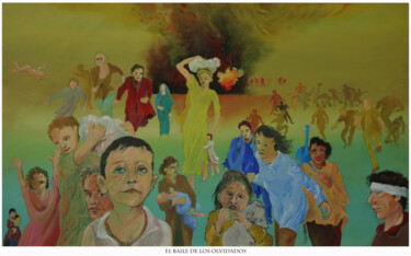 Pintura intitulada "BAILE DE LOS OLVIDA…" por Marian Czura, Obras de arte originais, Óleo