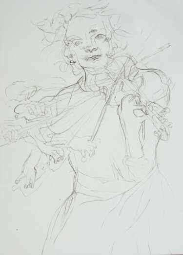 Peinture intitulée "FIRST LADY" par Marian Czura, Œuvre d'art originale, Crayon