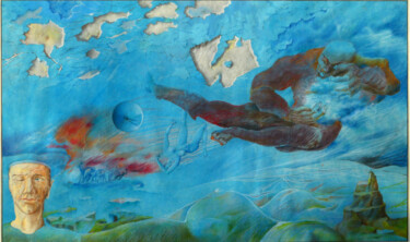 Malerei mit dem Titel "Himmelstürmer 06" von Marian Czura, Original-Kunstwerk, Öl