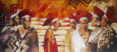 Peinture intitulée "Afryka" par Marian Jesien, Œuvre d'art originale, Huile