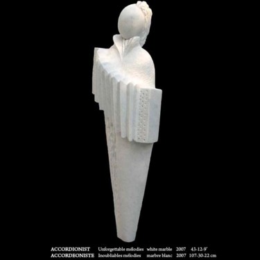 Sculpture intitulée "ACCORDEONISTE" par Marian Sava, Œuvre d'art originale