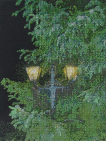 Sztuka tkaniny zatytułowany „Golden Lanterns” autorstwa Mariana Ivanova, Oryginalna praca, Haft