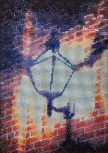 Arte têxtil intitulada "Old Lantern" por Mariana Ivanova, Obras de arte originais, Bordado
