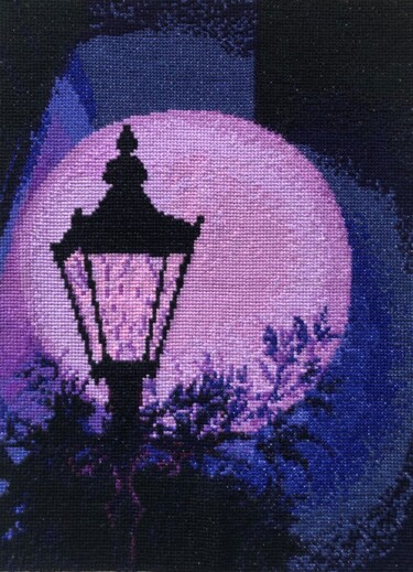 Art textile intitulée "Midnight Meeting" par Mariana Ivanova, Œuvre d'art originale, Broderie