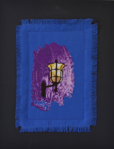 Textile Art με τίτλο "Lantern in Purple" από Mariana Ivanova, Αυθεντικά έργα τέχνης, Κέντημα