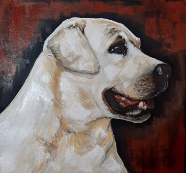 Painting titled "Lucky" by Mariana Mello, Original Artwork, Acrylic Mounted on Wood Stretcher frame