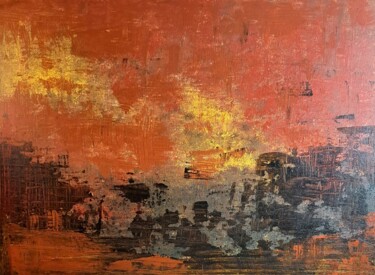 Pintura intitulada "Sunset" por Mariana Mello, Obras de arte originais, Acrílico Montado em Armação em madeira