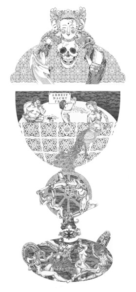Disegno intitolato "Ecumenism" da Mariana Stefanet, Opera d'arte originale, Inchiostro