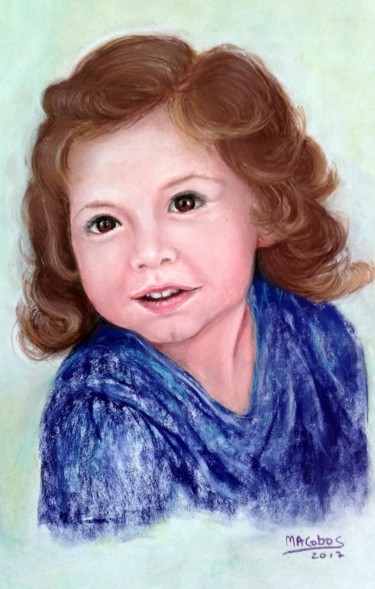 Drawing titled "Lucie" by Marian Cobos, Original Artwork, Pastel