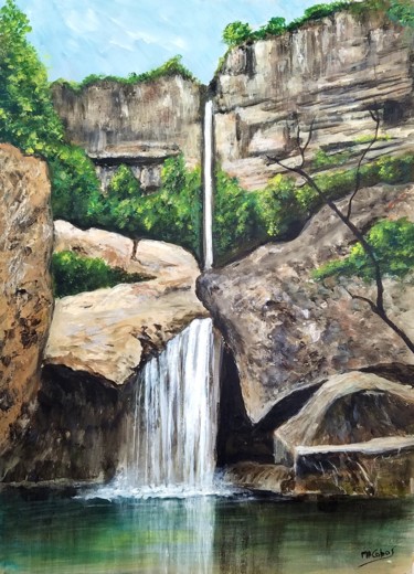 Painting titled "Cascade de Cerveyri…" by Marian Cobos, Original Artwork, Acrylic