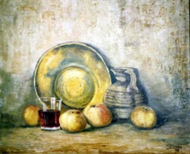 Peinture intitulée "Nature morte" par Marian Cobos, Œuvre d'art originale