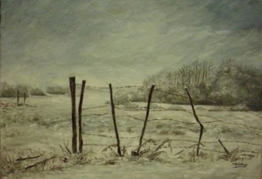Peinture intitulée "Neige à la campagne" par Marian Cobos, Œuvre d'art originale