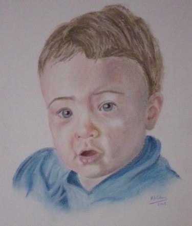 Peinture intitulée "Petit garçon" par Marian Cobos, Œuvre d'art originale
