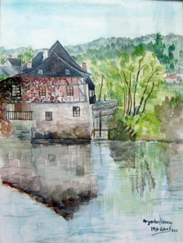 Painting titled "Argenton sur Creuse" by Marian Cobos, Original Artwork