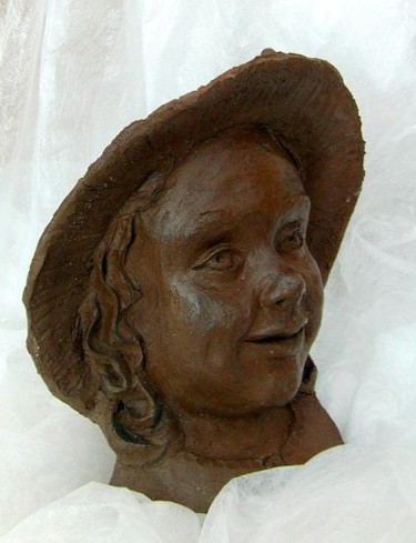 Skulptur mit dem Titel "La fillette aux fos…" von Marian Cobos, Original-Kunstwerk