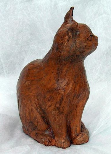 Sculpture intitulée "Chat assis" par Marian Cobos, Œuvre d'art originale