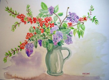 Peinture intitulée "Lilas du jardin I" par Marian Cobos, Œuvre d'art originale