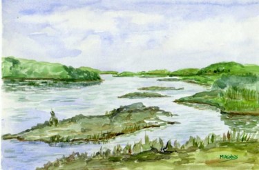 Peinture intitulée "La Loire à Bouteille" par Marian Cobos, Œuvre d'art originale