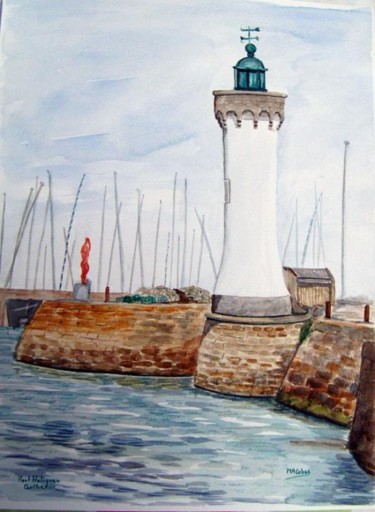 Painting titled "Phare du Port Halig…" by Marian Cobos, Original Artwork