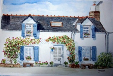 Peinture intitulée "Maison Bretonne" par Marian Cobos, Œuvre d'art originale