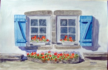 Peinture intitulée "Fenêtre bretonne" par Marian Cobos, Œuvre d'art originale