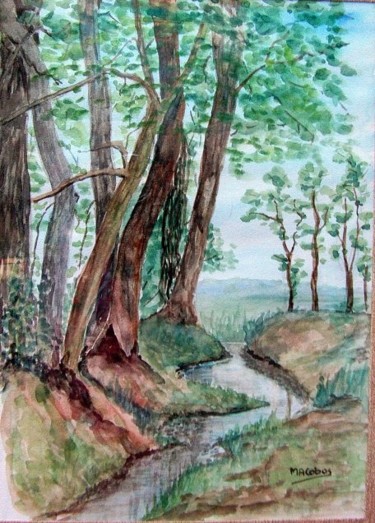 Painting titled "Le petit ruisseau" by Marian Cobos, Original Artwork