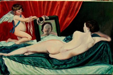 Pintura intitulada "Copie de la Vénus a…" por Marian Cobos, Obras de arte originais