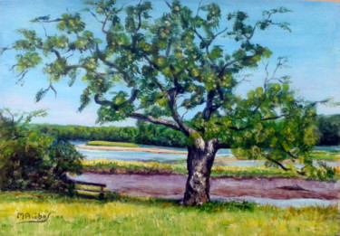 Painting titled "Au bord de la riviè…" by Marian Cobos, Original Artwork, Acrylic