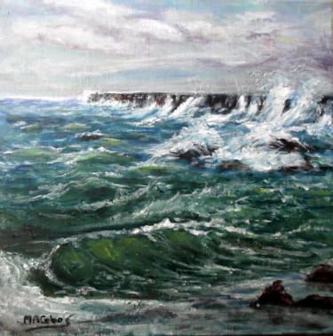 La Mer Peinture intitulée "La Mer" par Marian Cobos, Œuvre d'art originale, Acrylique