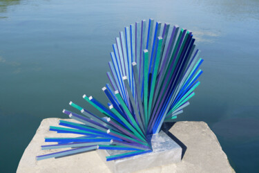 Skulptur mit dem Titel "agua.jpg" von Mariangeles Guil, Original-Kunstwerk, Holz