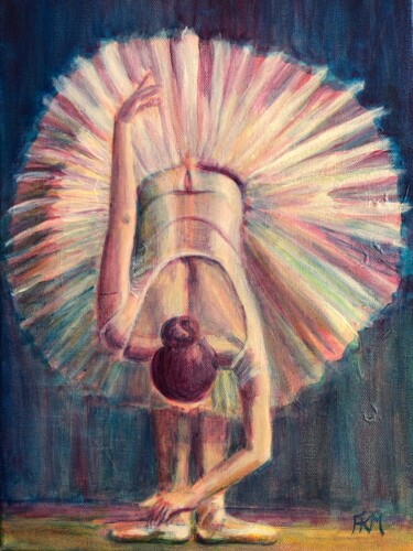Painting titled "Ballet dancer" by Mariann Fodor-Kosztolányi, Original Artwork, Acrylic