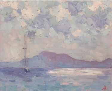 Картина под названием "Небо, море, горы, я…" - Marianna Chayka, Подлинное произведение искусства, Масло Установлен на Деревя…