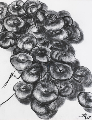 Pintura intitulada "Персики. Часть I  T…" por Marianna Chayka, Obras de arte originais, Carvão Montado em Armação em madeira