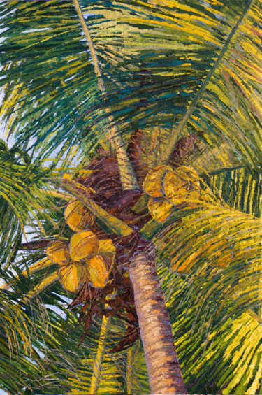 Pintura titulada "Пальма. Утро Palm T…" por Marianna Chayka, Obra de arte original, Oleo Montado en Bastidor de camilla de m…