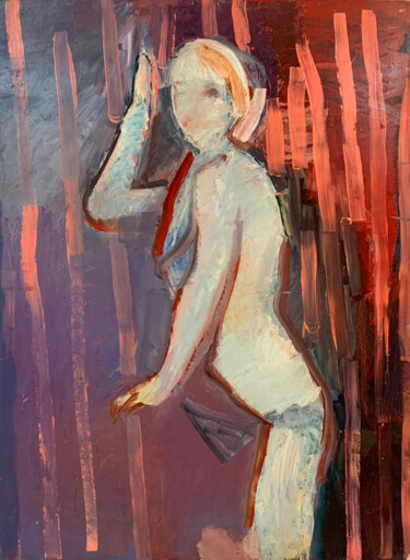 Картина под названием "Lily" - Marianna Golembiovska, Подлинное произведение искусства, Масло Установлен на Деревянная рама…