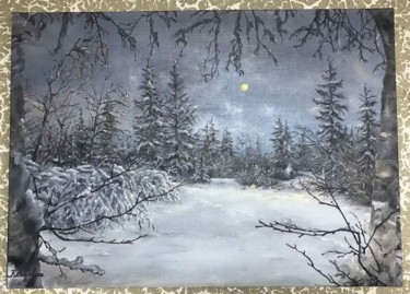 Картина под названием "Картина Зима" - Марианна Климович, Подлинное произведение искусства, Масло