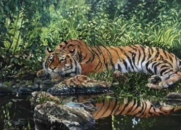 Картина под названием "Тигр" - Марианна Климович, Подлинное произведение искусства, Масло