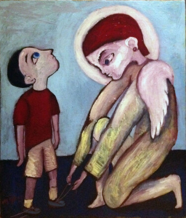 Peinture intitulée "богоискания" par Marianna Romaniuk, Œuvre d'art originale, Huile Monté sur Châssis en bois