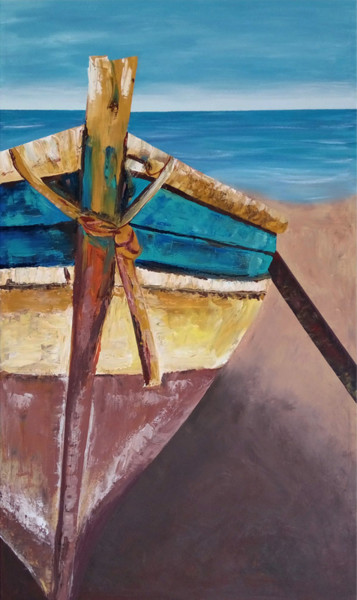 Malerei mit dem Titel "IN THE BEACH" von Marianna Skartsari, Original-Kunstwerk, Acryl