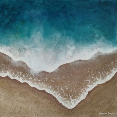 Peinture intitulée "Santa Maria beach,…" par Marianna Skartsari, Œuvre d'art originale, Acrylique