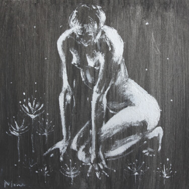 Peinture intitulée "NUDE.1 - IN THE GAR…" par Marianna Yakovleva, Œuvre d'art originale, Acrylique Monté sur Carton