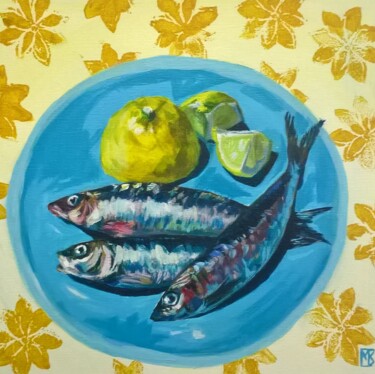 Painting titled "Le jour du poisson" by Marianne Bouvet, Original Artwork, Acrylic